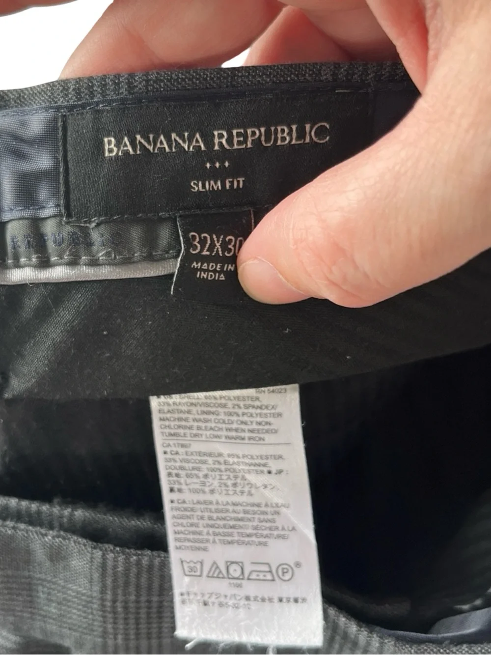 Banana Republic Factory Two Piece Suit Gray Houndstooth Plaid Neutral Mens